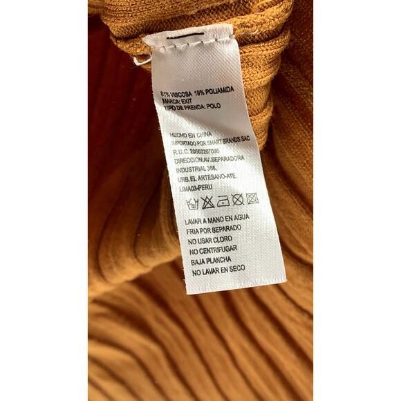 EXIT Urban & Vintage Women's Burnt Orange Ribbed Crewneck Long Sleeve Top SZ M - Picture 8 of 10